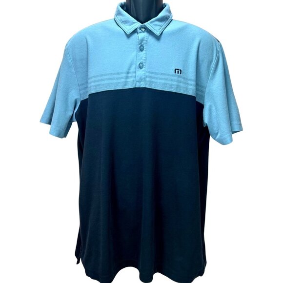 Travis Mathew Mens Blue Pima Cotton Blend Polo Shirt XL - Picture 1 of 6